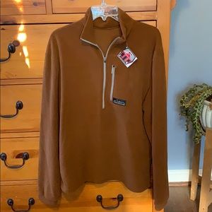 Caramel color half zip pull over